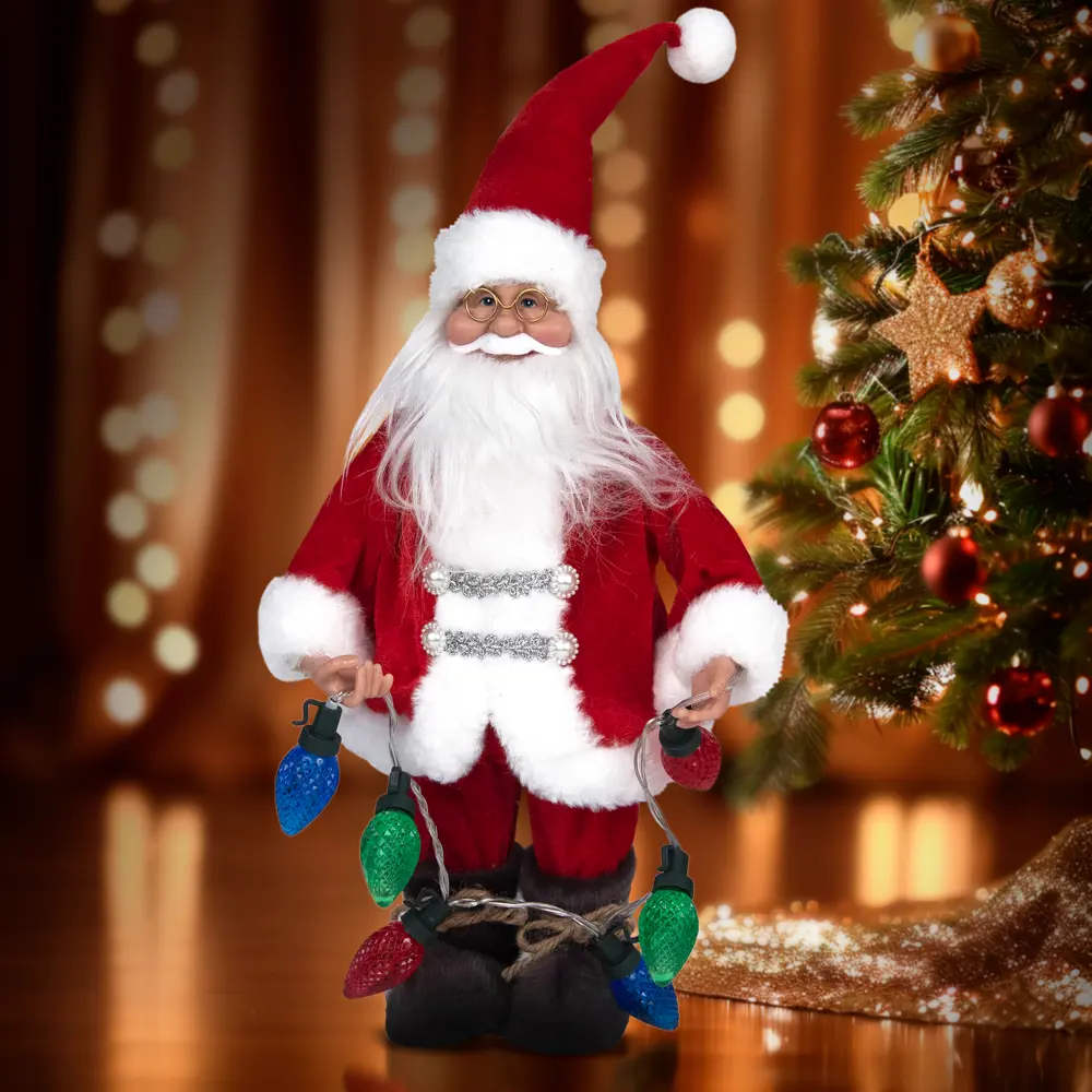 89381617 Электрогирлянда - фигура Дед Мороз для дома 6 ламп 40 см красно-белый STLM-1325517 Santreyd  - Вид №4