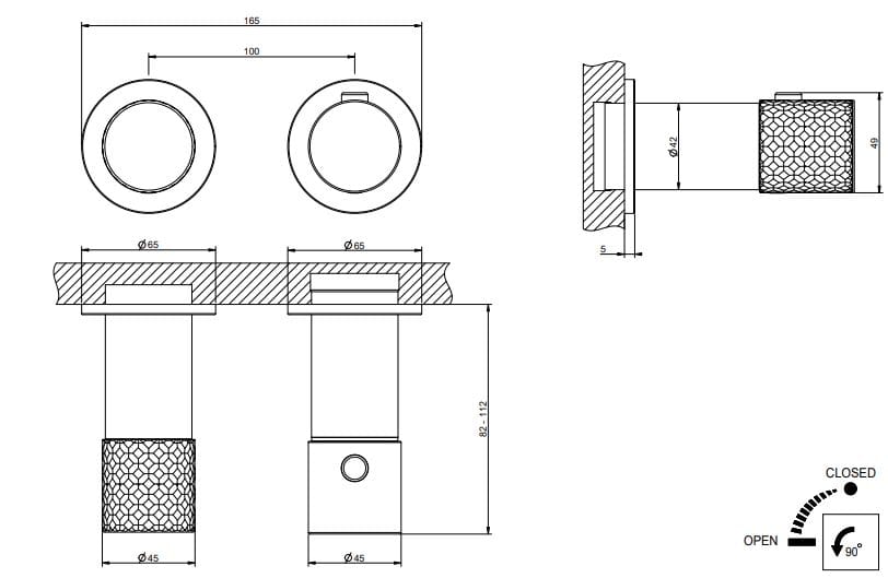 Хром латунь термостатический смеситель для душа Gessi Habito ARCH-00067779 - Вид №2