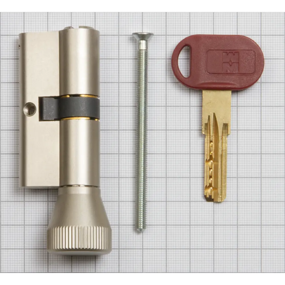 Цилиндр Mottura Project DPC1F3131 S3, 26x10x26 мм, ключ/вертушка, цвет никель STLM-2192716 - Вид №2