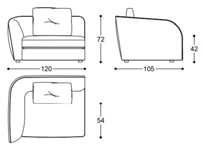 Модульный тканевый диван BLACK TIE LEVANTE ARCH-00069016 - Вид №3