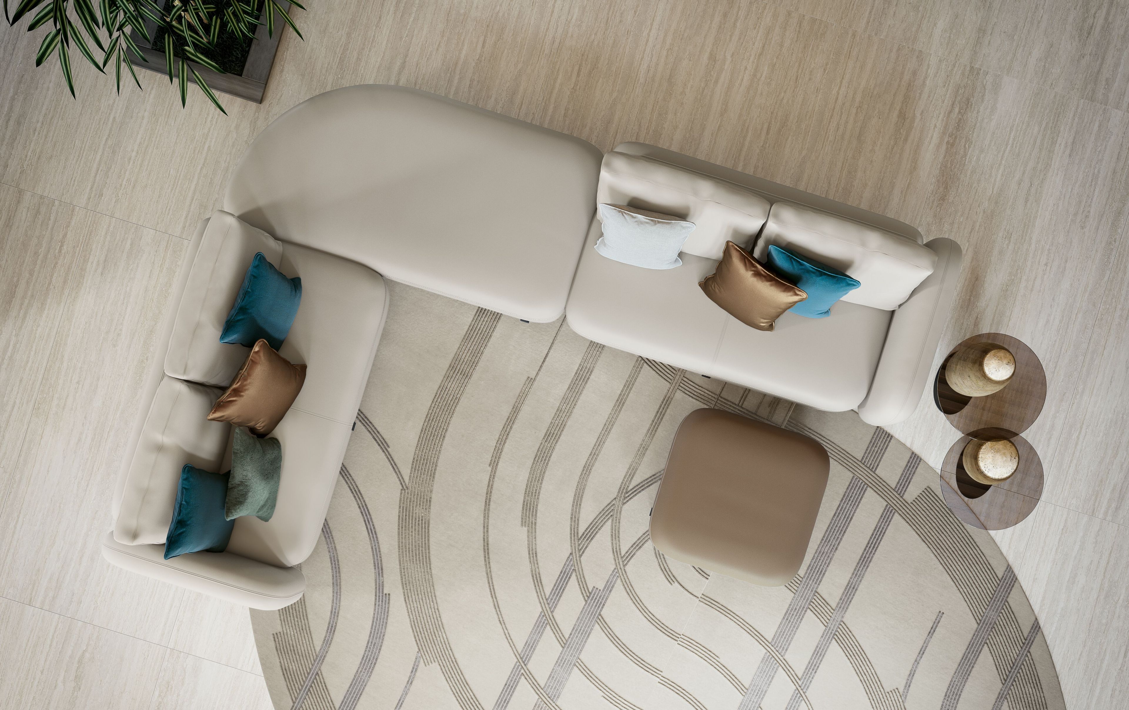 Ковер ручной работы из шерсти с геометрическим рисунком Bizzotto Italia DROP ARCH-00124384 - Вид №5