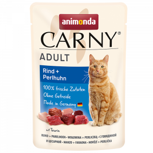 ПР0050438 Корм для кошек Carny Adult говядина, цесарка пауч 85г Animonda