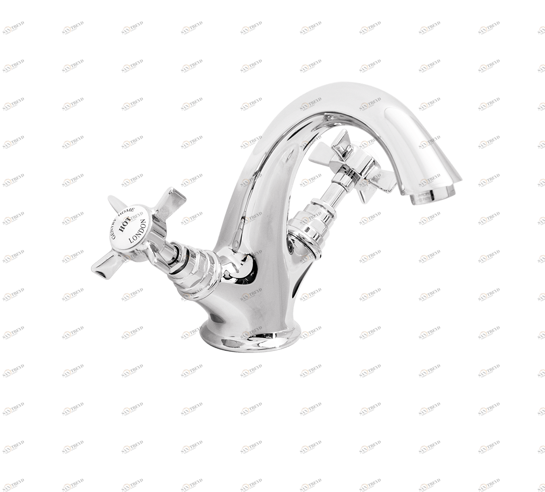 Gentry Home Смеситель для раковины Style на три отверстия с всплывающей пастой Ascot Хром GH100186 