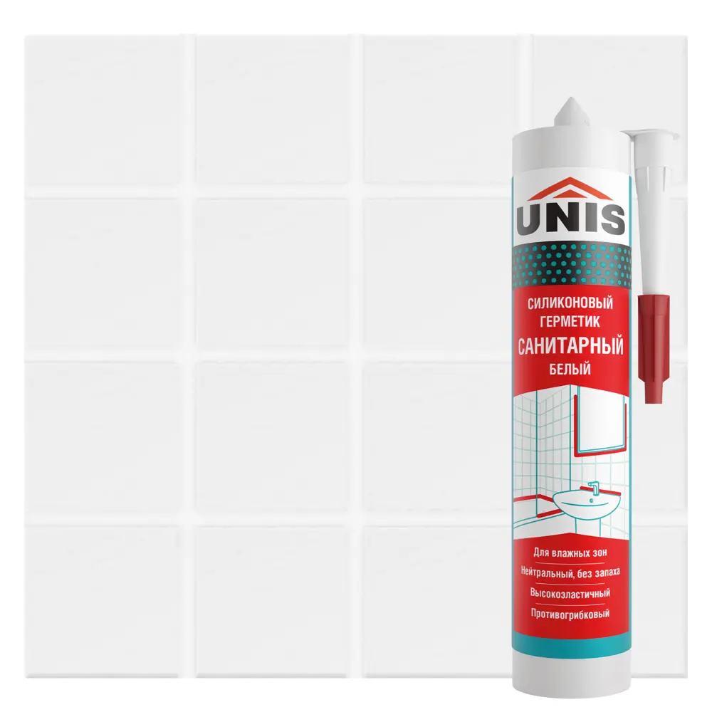 Герметик силиконовый Unis UN-85 белый 300 мл Santreyd STLM-2202559