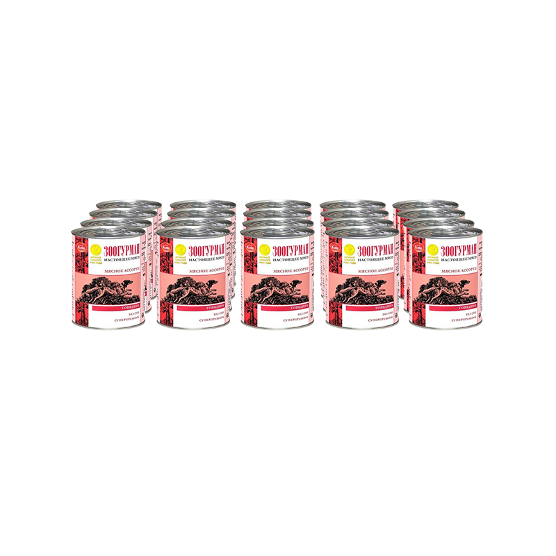 Т00004124*20 Корм для собак Мясное ассорти говядина отборная банка 350г (упаковка - 20 шт) ЗООГУРМАН 
