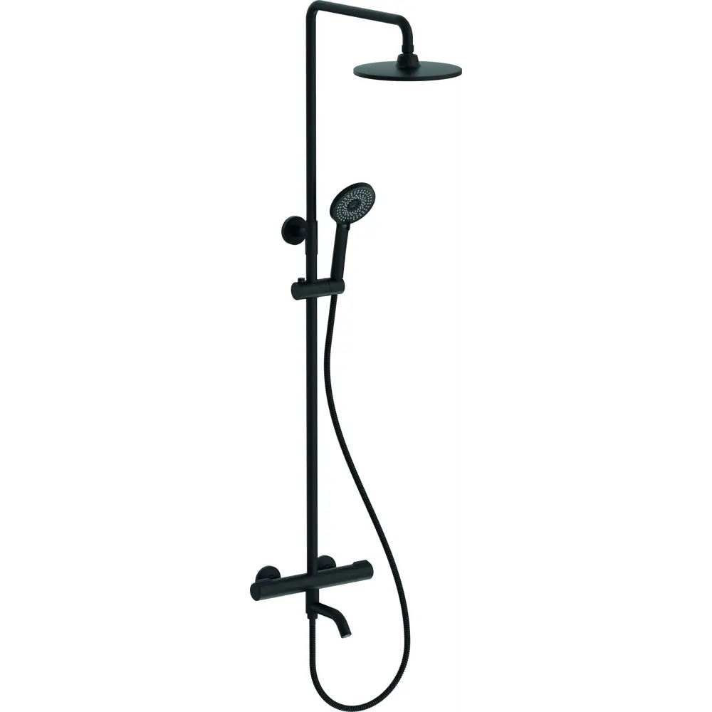 Душевая система KONSENSA Терни с термостатом цвет черный STLM-2113272