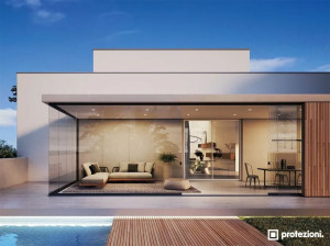 Панорамное раздвижное окно без вертикальных профилей