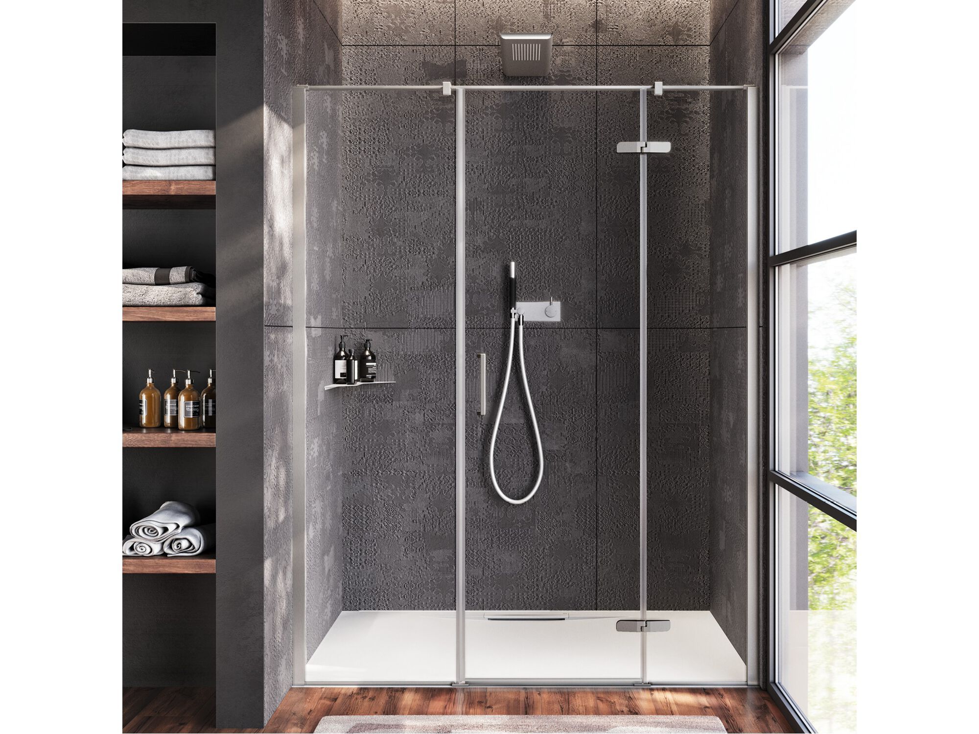 Хрустальная ниша душевая кабина с распашной дверью RELAX шарнир ARCH-00080921