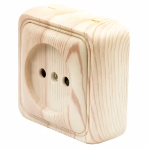 Розетка LK STANDARD, без заземления со шторками, сосна