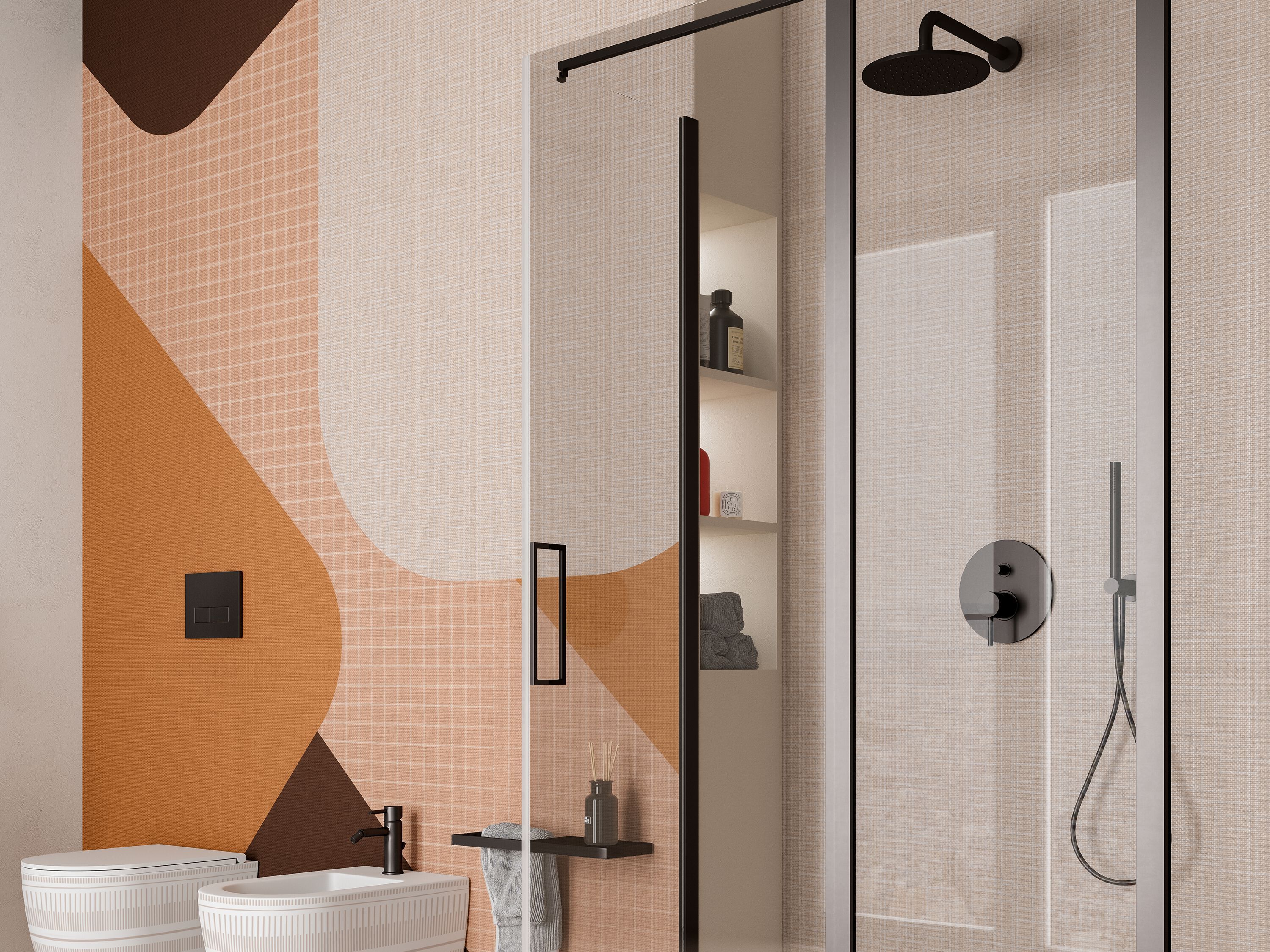 Геометрические обои Inkiostro Bianco MOTION ARCH-00069795