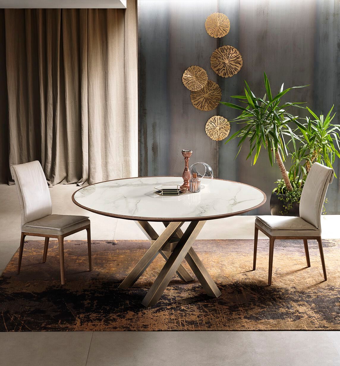 Фиксированный стол с деревянной столешницей и керамической вставкой RIFLESSI Shangai ARCH-00070322 - Вид №2