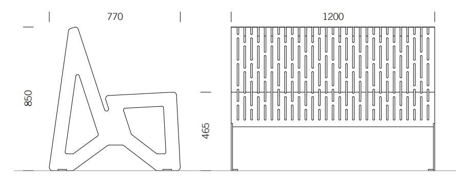 Скамья из нержавеющей стали со спинкой BENKERT BANKE Chalidor ARCH-00095475 - Вид №1