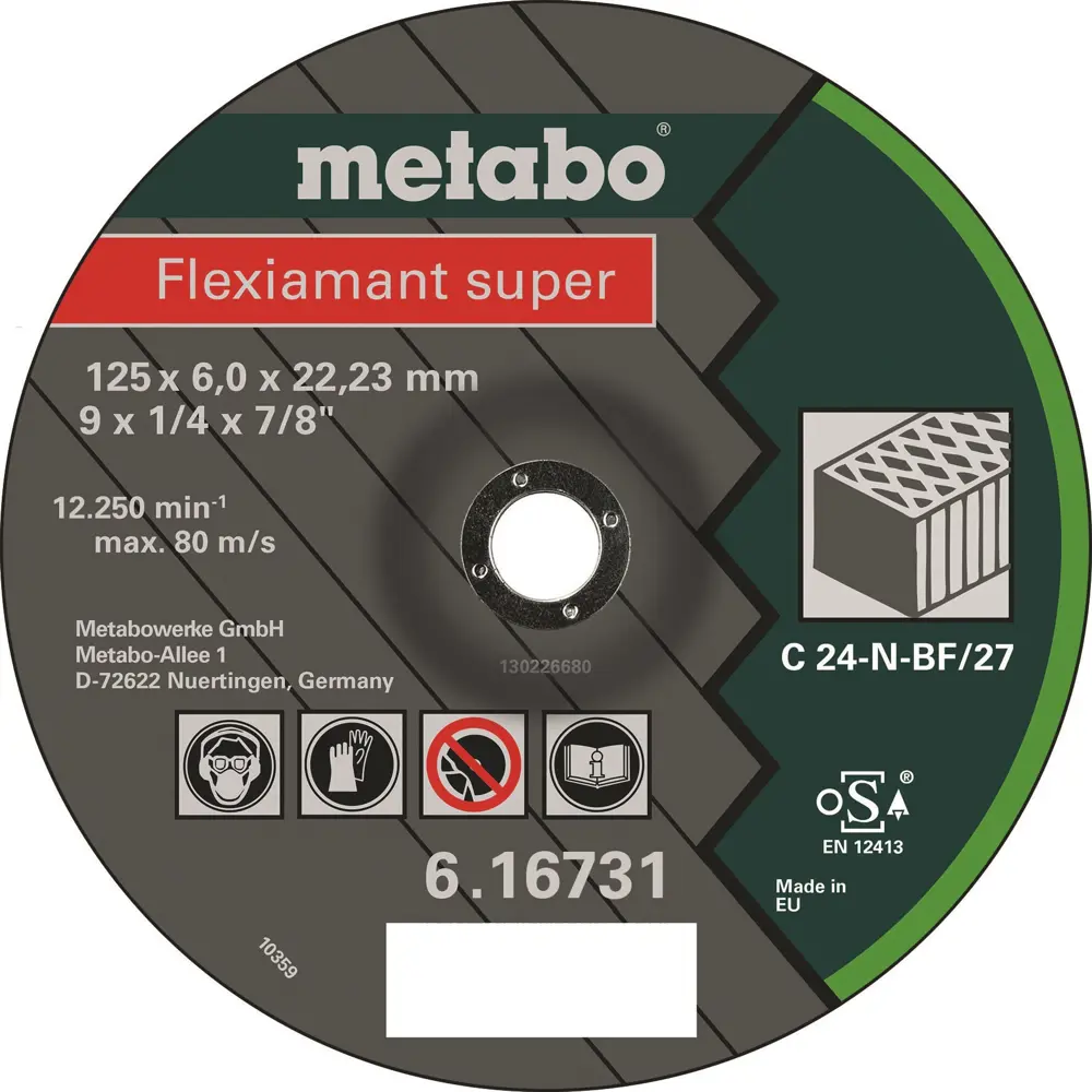 Диск зачистной по камню и бетону тип 27 Metabo Flexiamant Super 616731000 125x22.2x6 мм STLM-2024000 - Вид №2