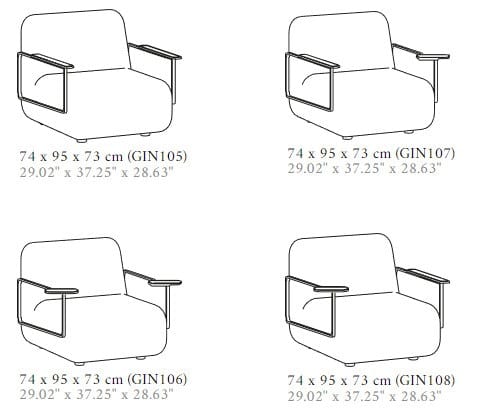 Тканевое кресло с подлокотниками Punt Джин ARCH-00121103 - Вид №6