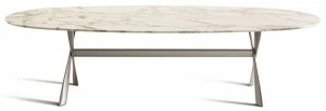 Molteni & C. Овальный мраморный стол с алюминиевым основанием