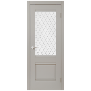 85486302 Дверь межкомнатная остеклённая с замком и петлями в комплекте Классико-43 60x200 см HardFlex цвет серый STLM-0063136 PORTIKA