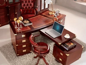 Caroti Прямоугольный письменный стол из массива дерева с ящиками Regent 249