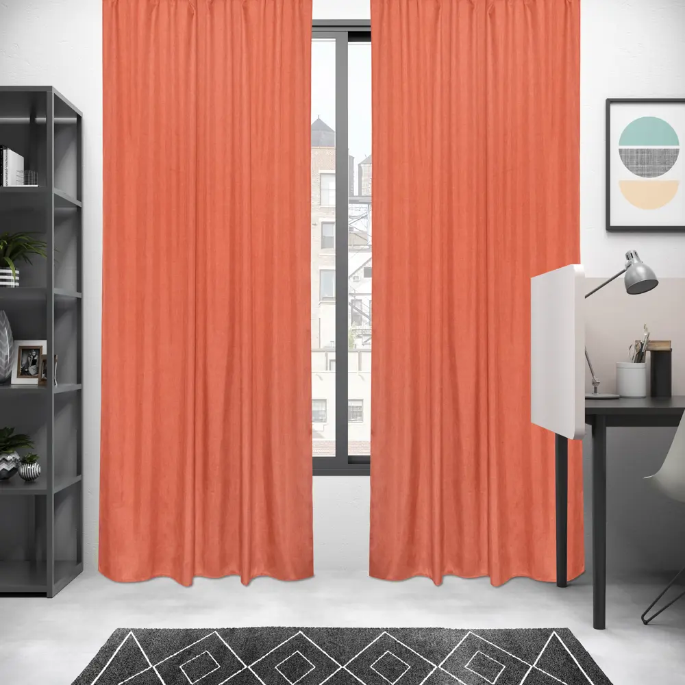 Штора на ленте со скрытыми петлями Inspire Looks 200x260 см цвет оранжевый Soda 1 82735251 STLM-2199543  - Вид №6