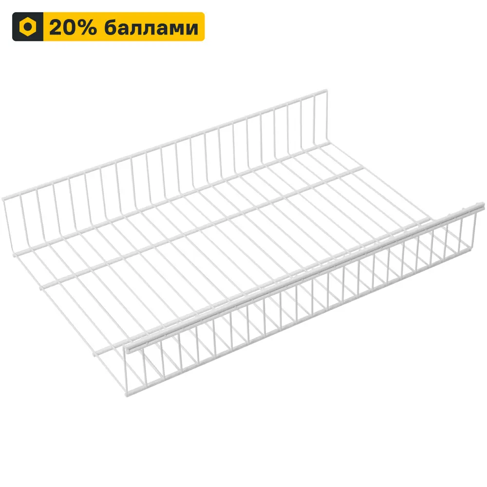 81961396 Полка-корзина проволочная НСХ 55.3x9.5x37.9 см сталь цвет белый STLM-0015535