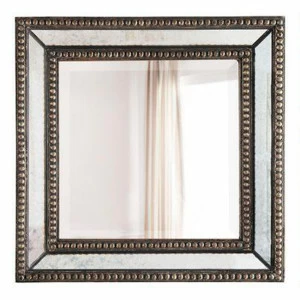 Зеркало серебряное квадратное с гвоздиками "Дюмон" Florentine Silver LOUVRE HOME НАСТЕННОЕ ЗЕРКАЛО 036131 Серебро