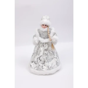 Новогодняя фигурка KREAFORTA Снегурочка 36 см серебристый