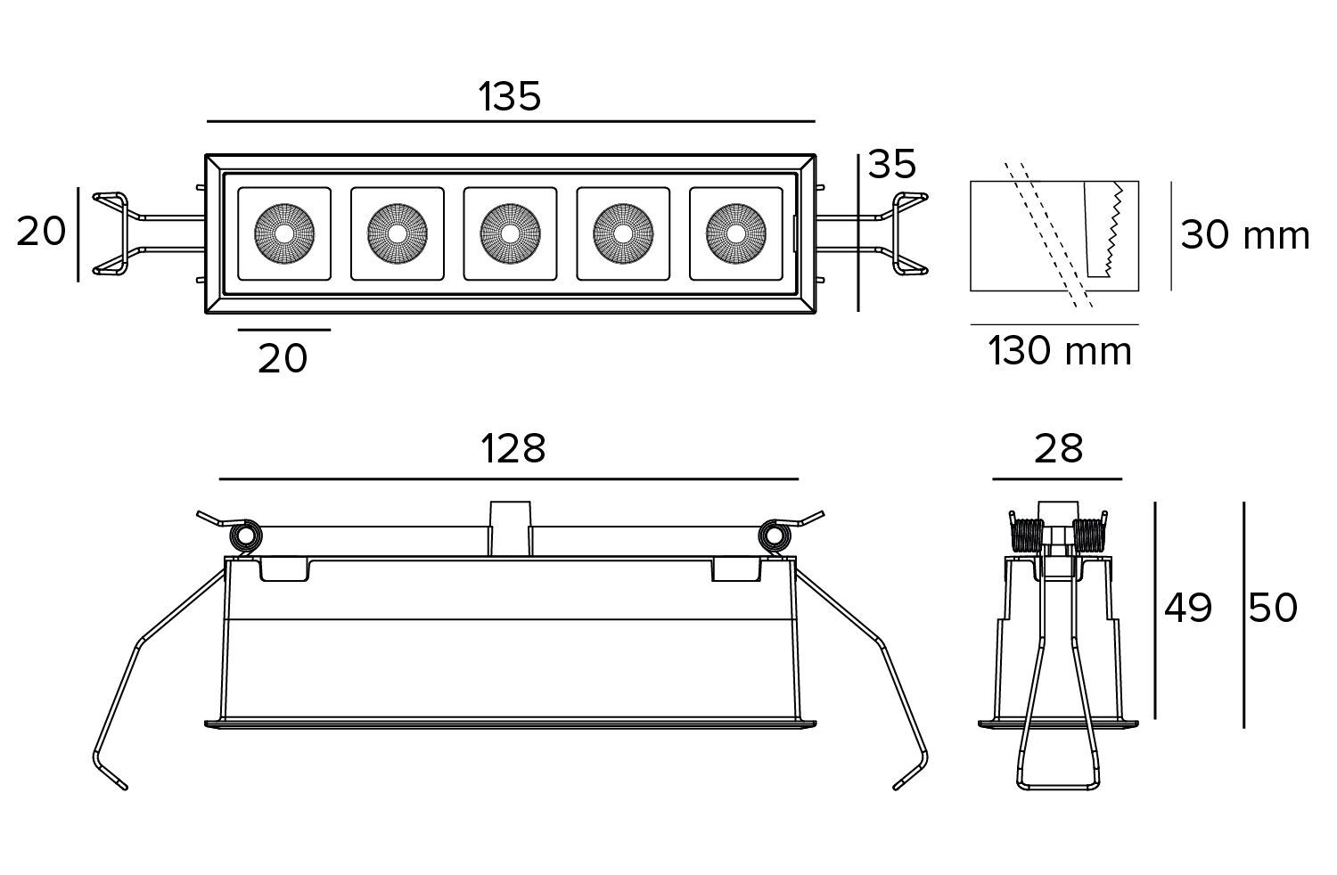 Несколько утопленных светодиодных прожекторов TARGETTI Oz ARCH-00115422 - Вид №4