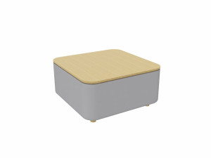 Квадратный журнальный столик из дерева и ткани