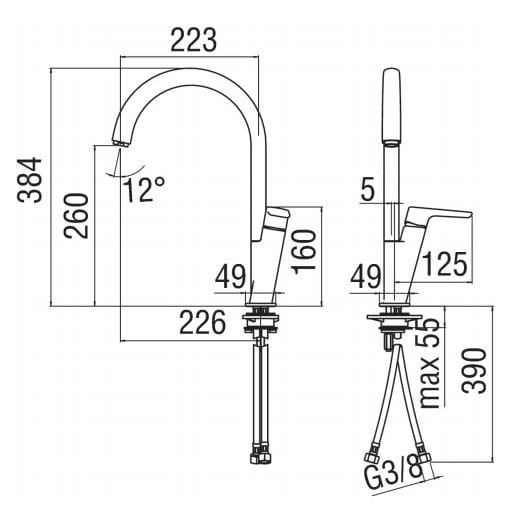 Смеситель для кухни с поворотным изливом Nobili Acquaviva ARCH-00051283 - Вид №2