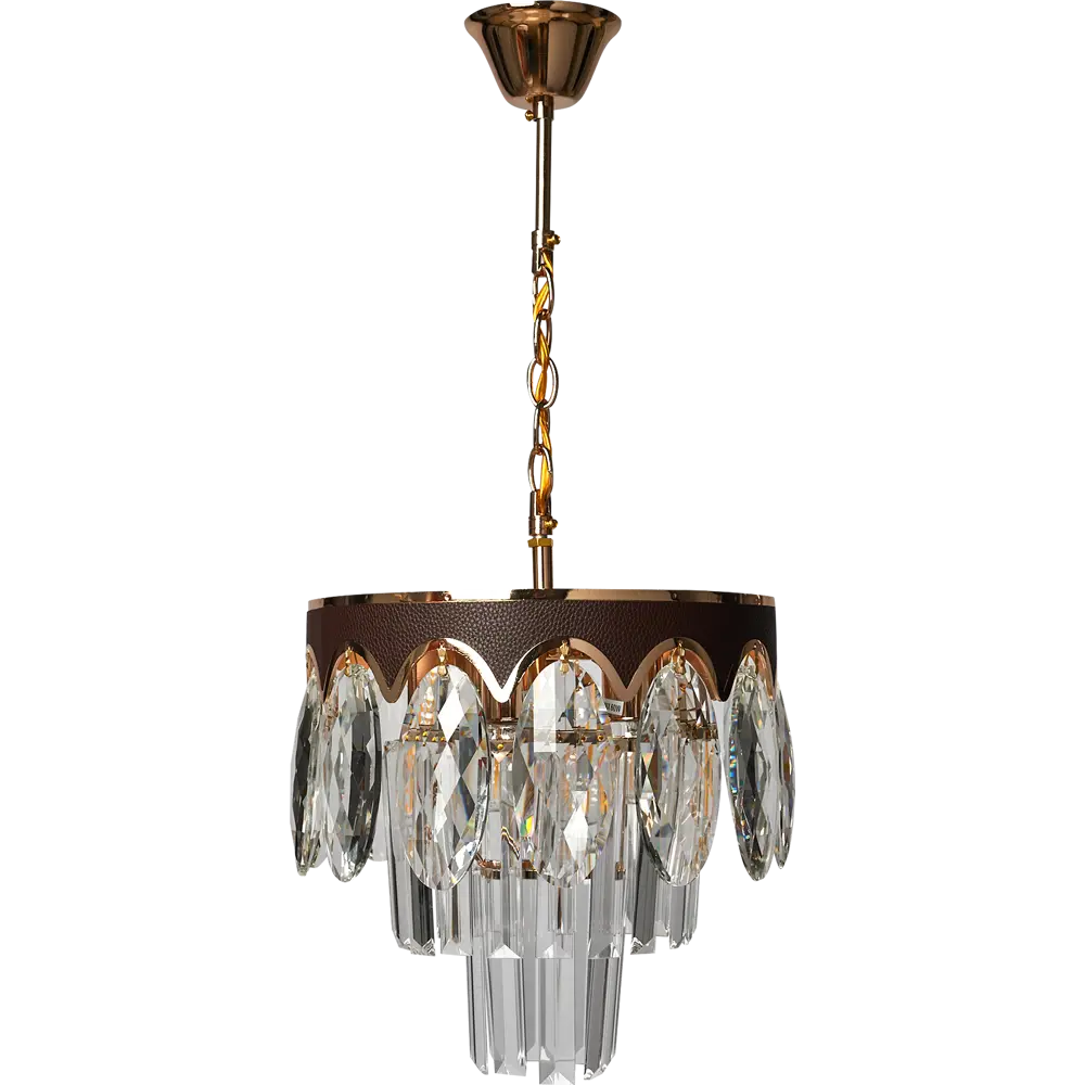 Люстра каскадная хрустальная подвесная Wink Адель E1917/3, 3 лампы, 9 м², цвет золотистый STLM-2067853 - Вид №2