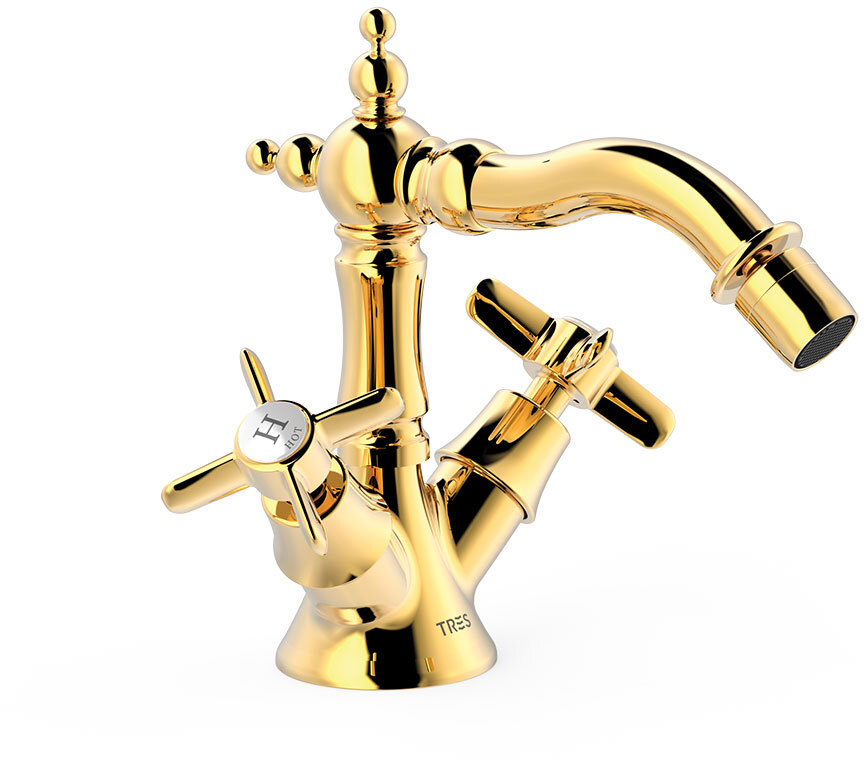 Смеситель для биде TRES CLASIC с двумя ручками-24212202OR TRES