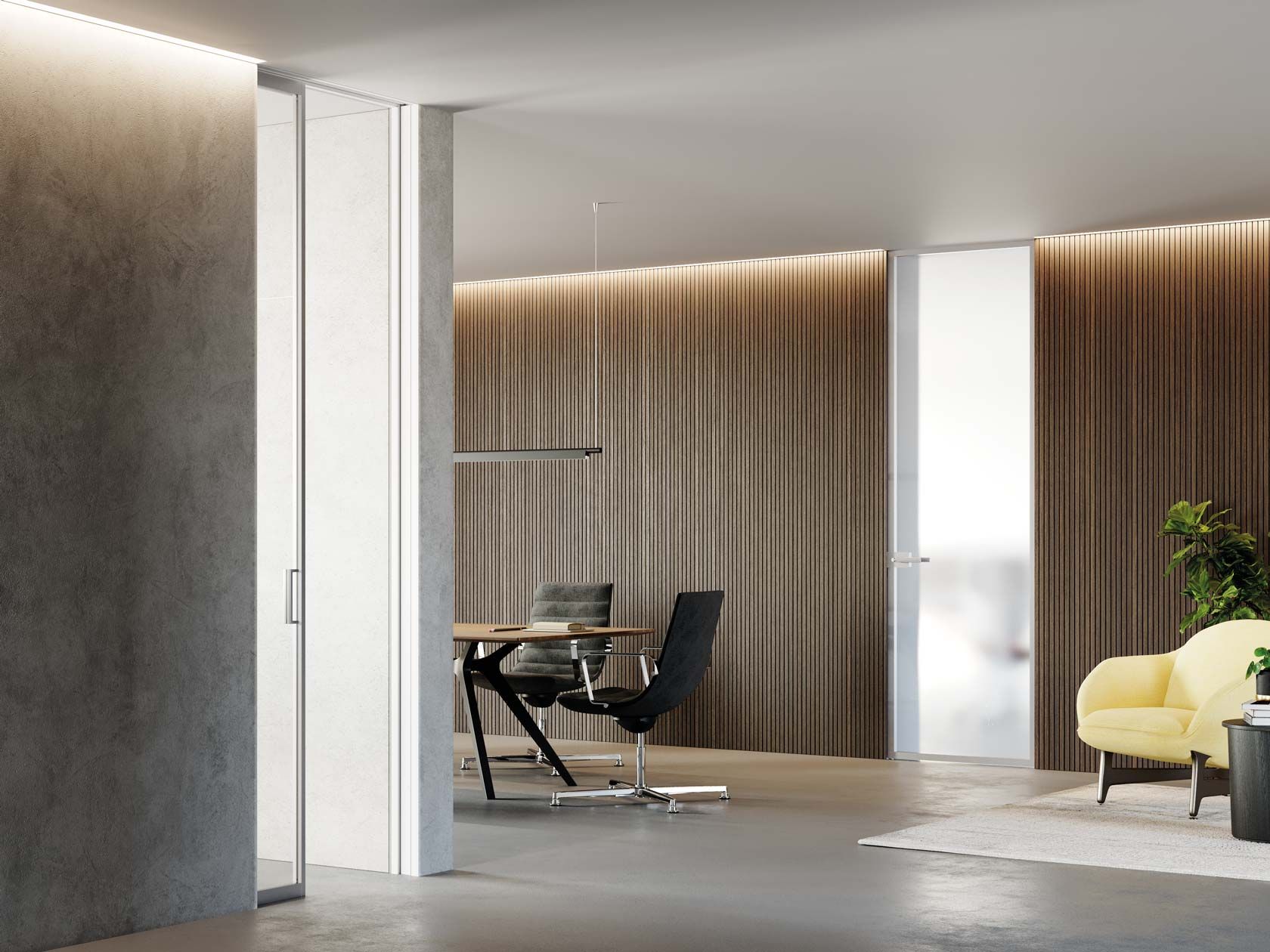 Стеклянная и алюминиевая панель для распашных дверей Eclisse дверные панели ARCH-00014061 - Вид №3