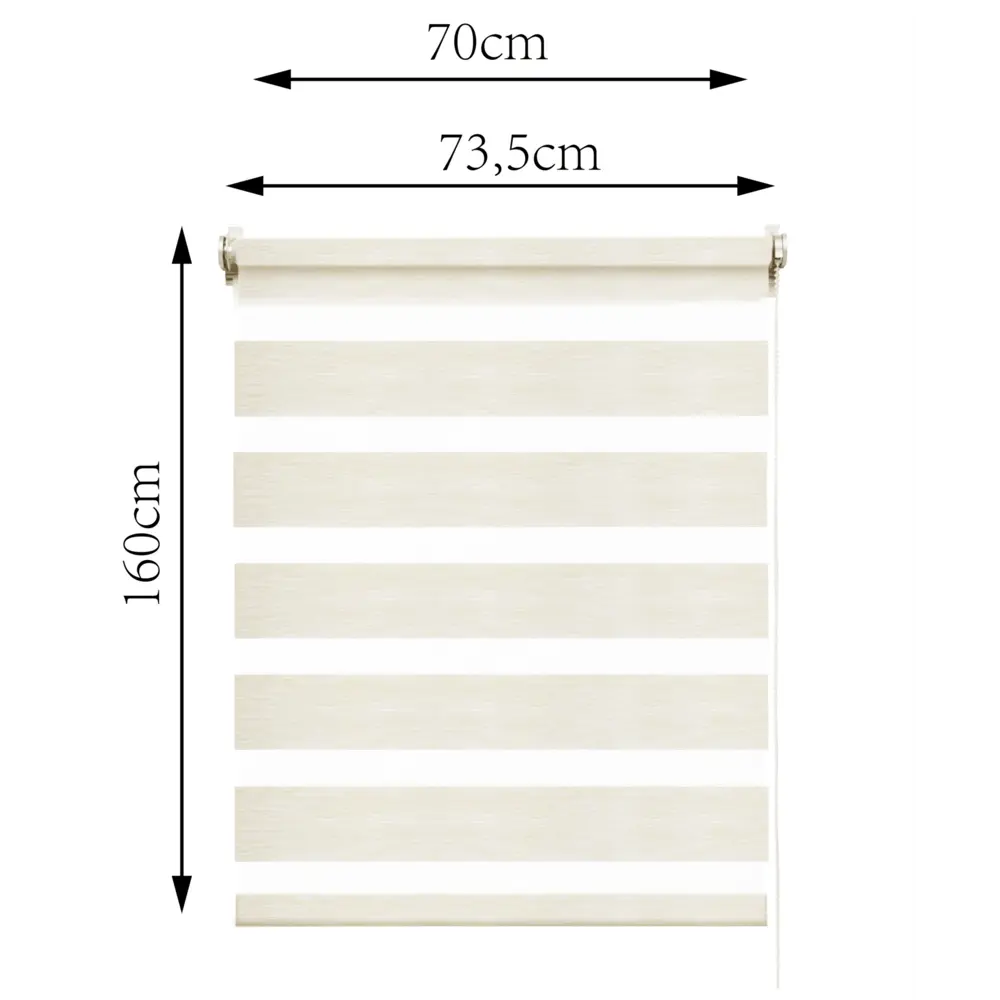 Штора рулонная день-ночь Inspire Moscou 70x160 см светло-бежевая Trench 6 STLM-2128787 - Вид №3