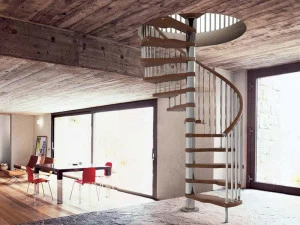 Fontanot Винтовая лестница из нержавеющей стали и дерева Genius + 2:easy