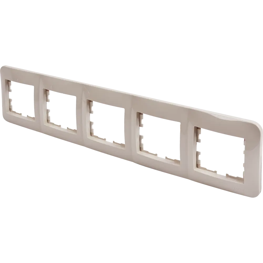 Рамка для розеток и выключателей Lezard Karina Life 5 постов горизонтальная цвет кремовый STLM-2133506 - Вид №2