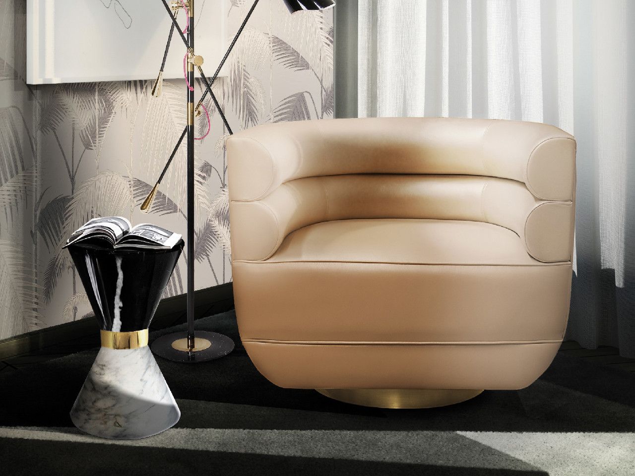 Круглый мраморный журнальный столик Essential Home Vinicinus ARCH-00086442 - Вид №3