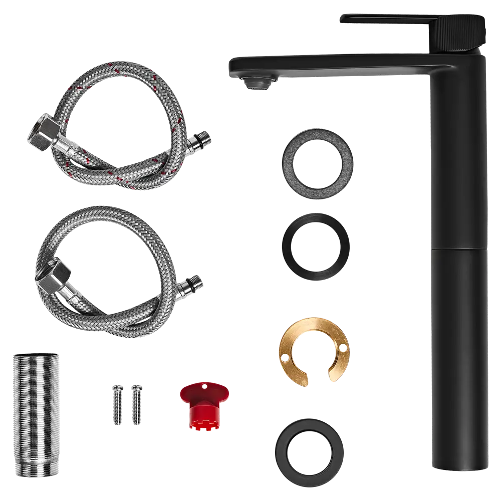 Смеситель для раковины KONSENSA Теано однорычажный на столешницу цвет черный матовый STLM-2004158 - Вид №2