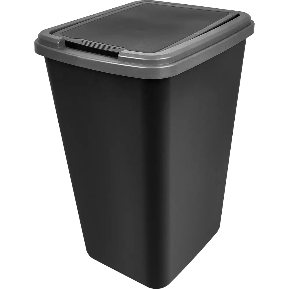 Бак для мусора Delinia с откидной крышкой 50 л полипропилен цвет черный STLM-2013143