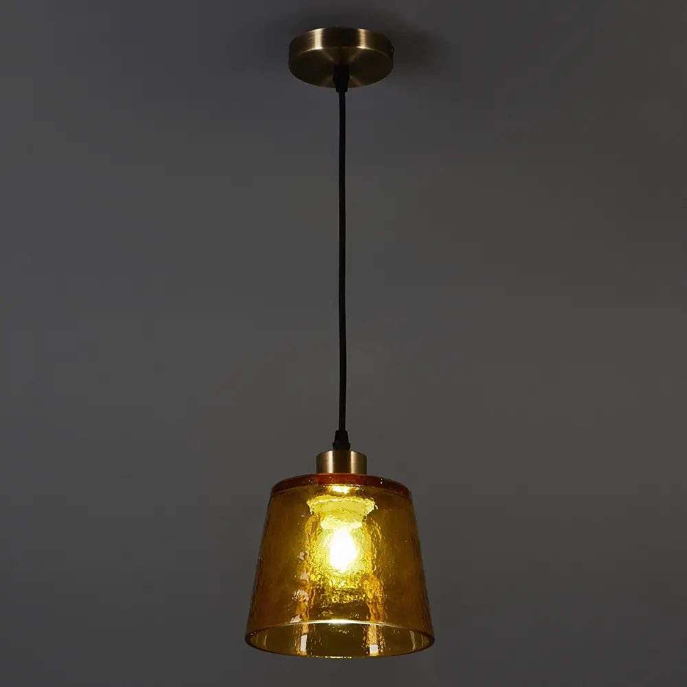 Подвесной светильник Freya Devas с золотистым корпусом и стеклянным плафоном 88241812 STLM-1574901 - Вид №1