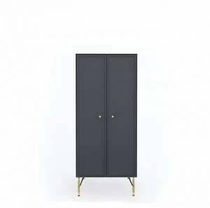 Шкаф распашной двухдверный с металлическими ножками 150х62 см серый Moon BRAGIN DESIGN MOON 00-3862430 Серый