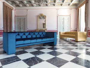 4-местный тканевый диван capitonné