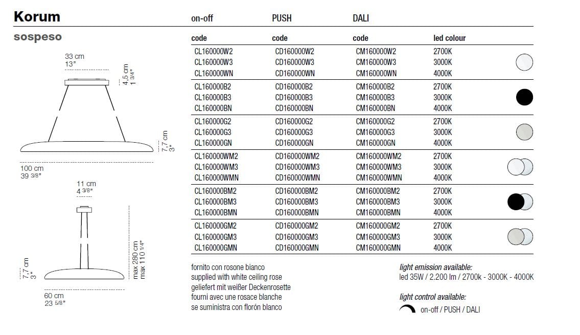 Светодиодный подвесной светильник Cini&Nils Korum ARCH-00139042 - Вид №2