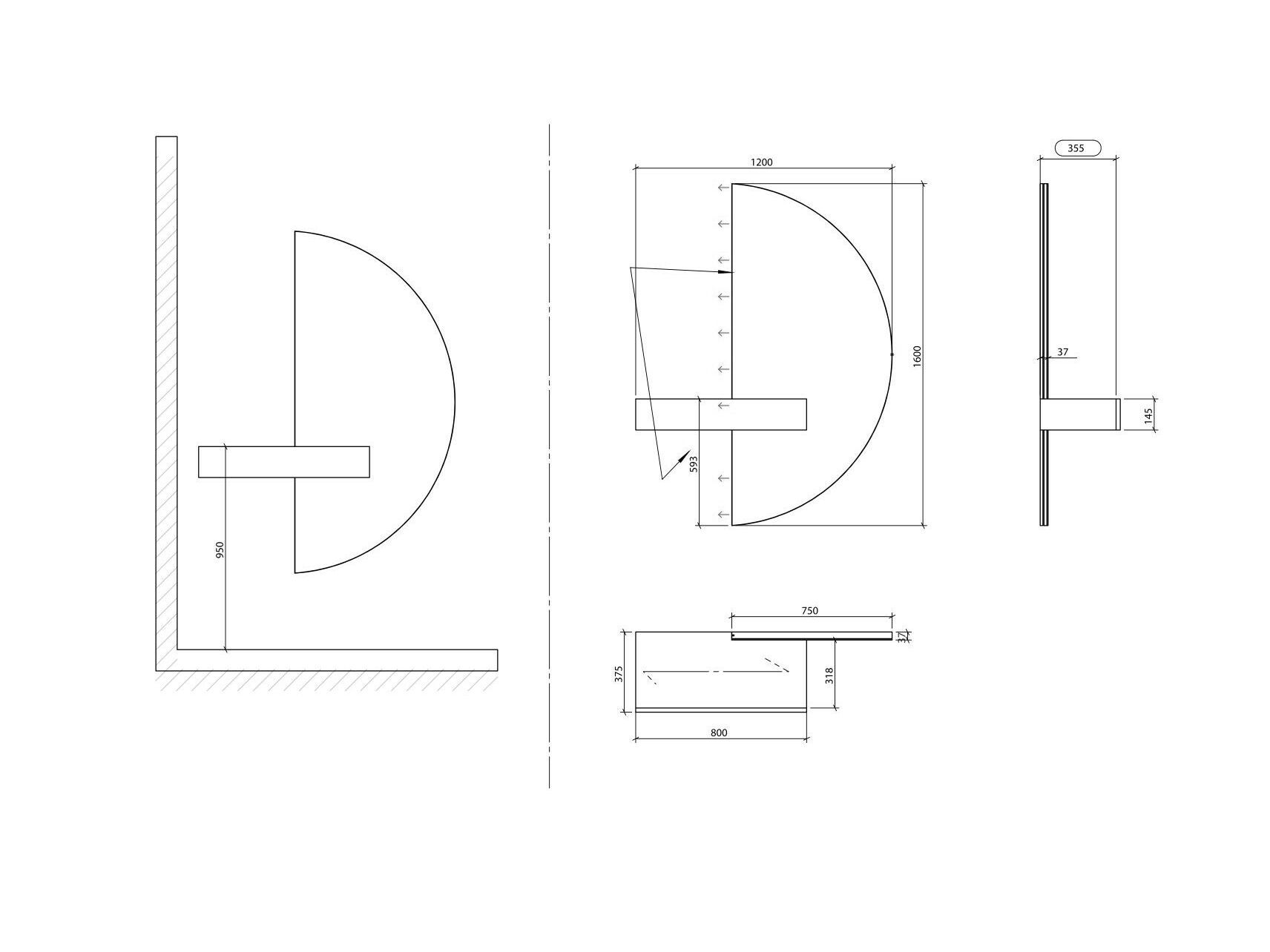 Деревянный шкаф для прихожей с настенным зеркалом Laskasas Origin ARCH-00126660 - Вид №3