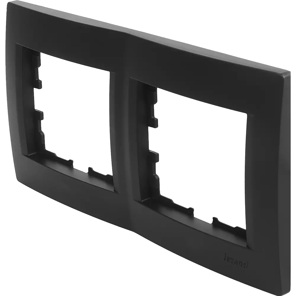 Рамка для розеток и выключателей Lezard Karina 2 поста горизонтальная цвет черный бархат STLM-2077091