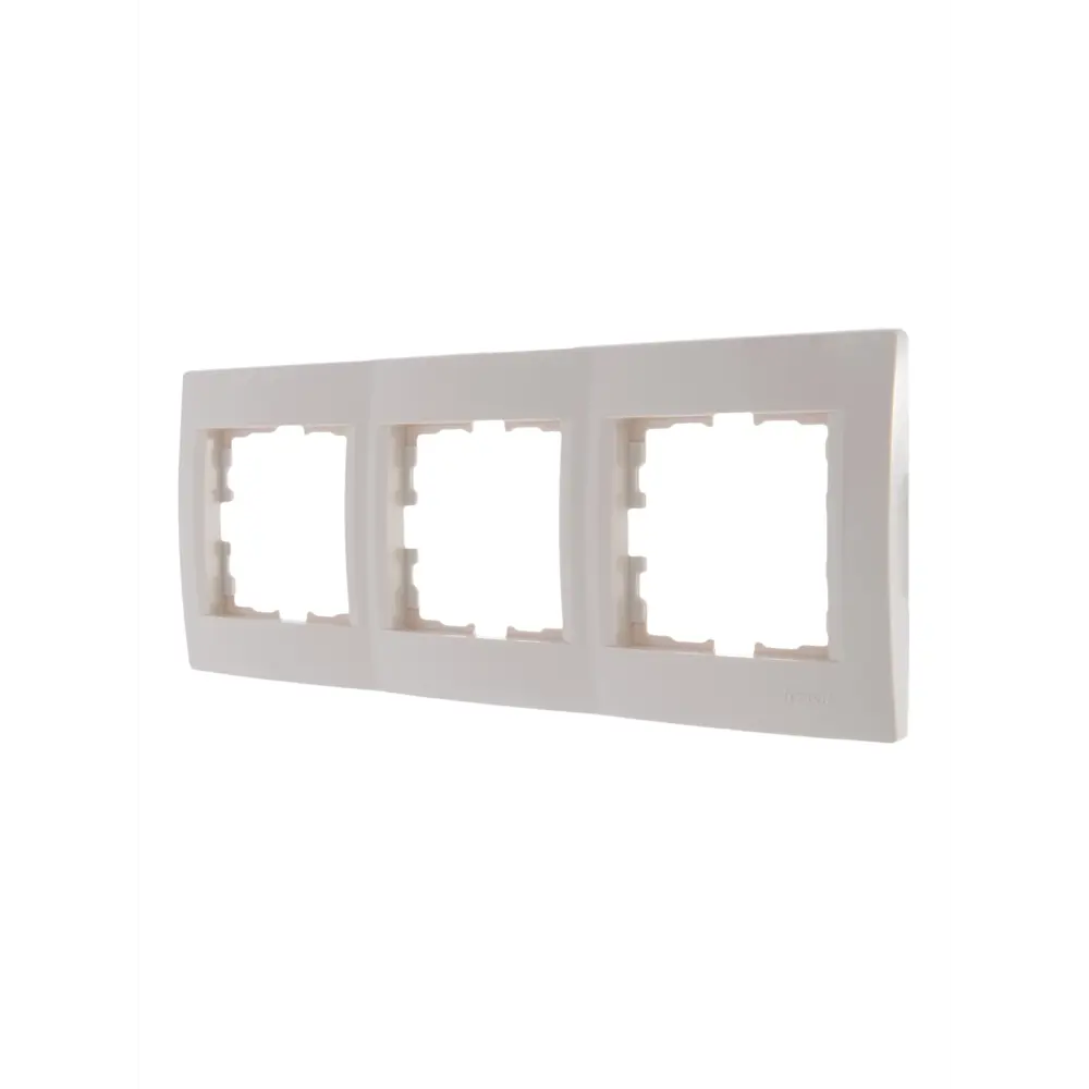 Рамка для розеток и выключателей Lezard Karina 3 поста горизонтальная цвет кремовый STLM-2161848 - Вид №2