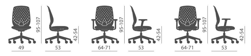 Пластиковый операционный офисный стул с колесами 5 спиц Kastel Key Smart ARCH-00051848 - Вид №10