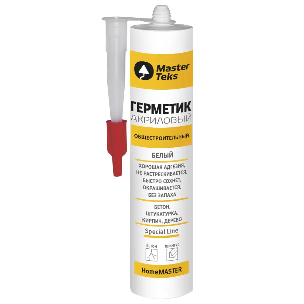 Герметик акриловый MasterTeks общестроительный 260 мл белый STLM-2038361