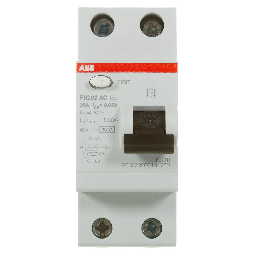 УЗО ABB FH202 1P N 25 А 30 мА 10 кА АС 2CSF202004R1250 STLM-2110807 - Вид №1