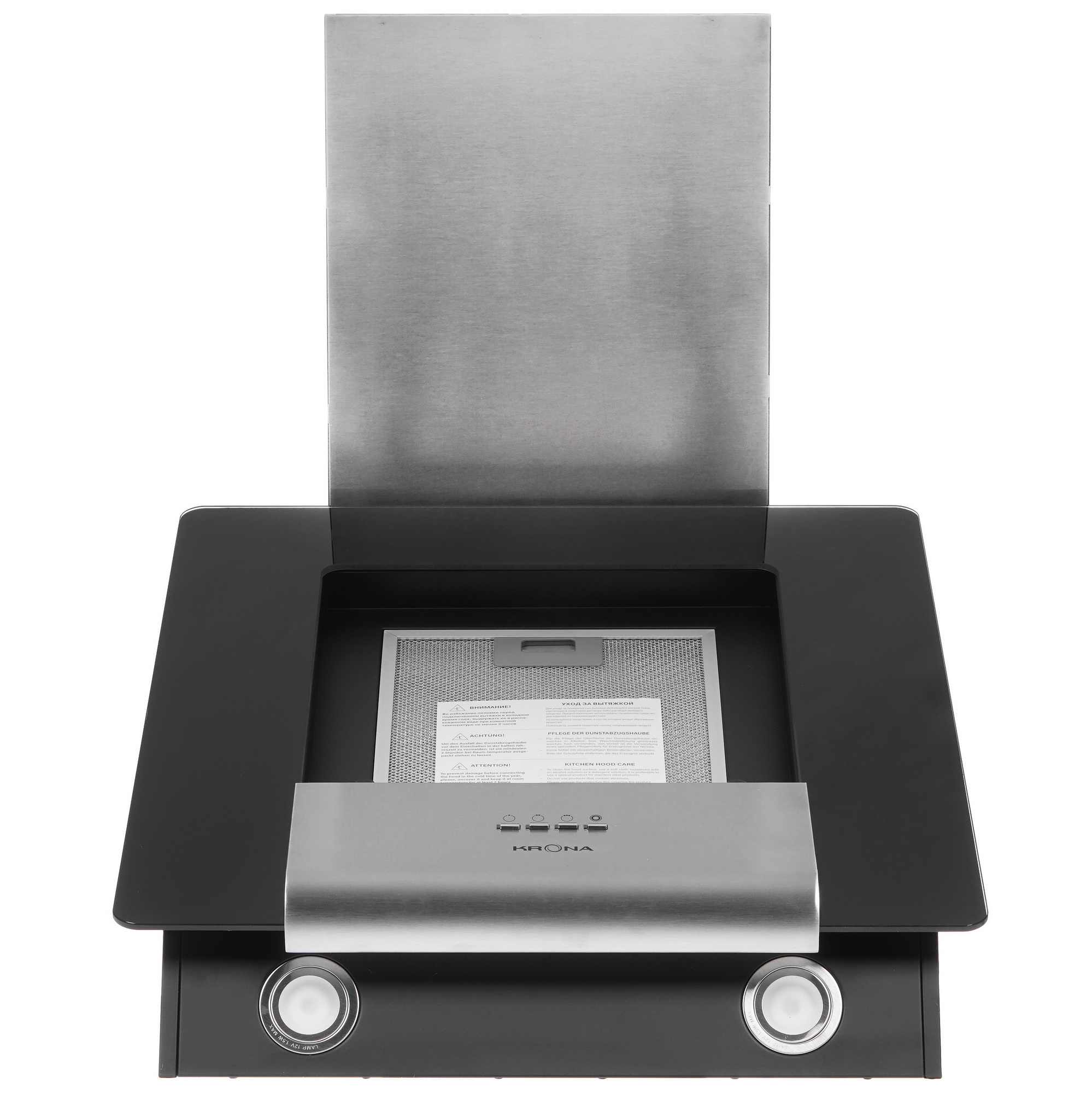 8105488 Вытяжка наклонная KRONA TALLI 600 glass 3P серебристый/черный STDN-0048623 - Вид №7