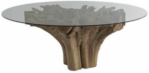 Il Giardino di Legno Круглый стол для гостиной из дерева и стекла Radice Radi04c5