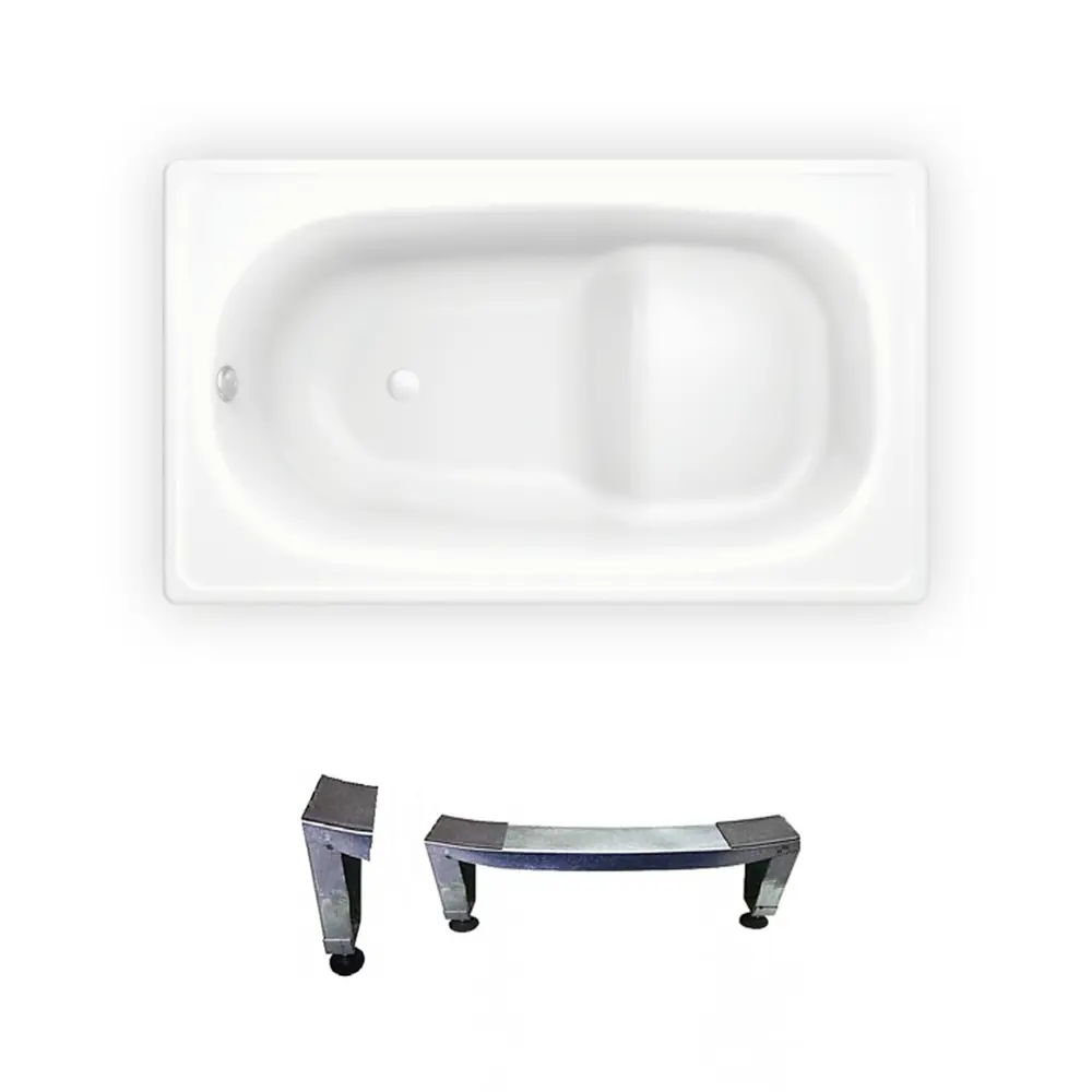 Прямоугольная ванна Sanitana BLB Europa MiniS30001557000000N_B05E22001N сталь 105x70 см с сиденьем и ножками